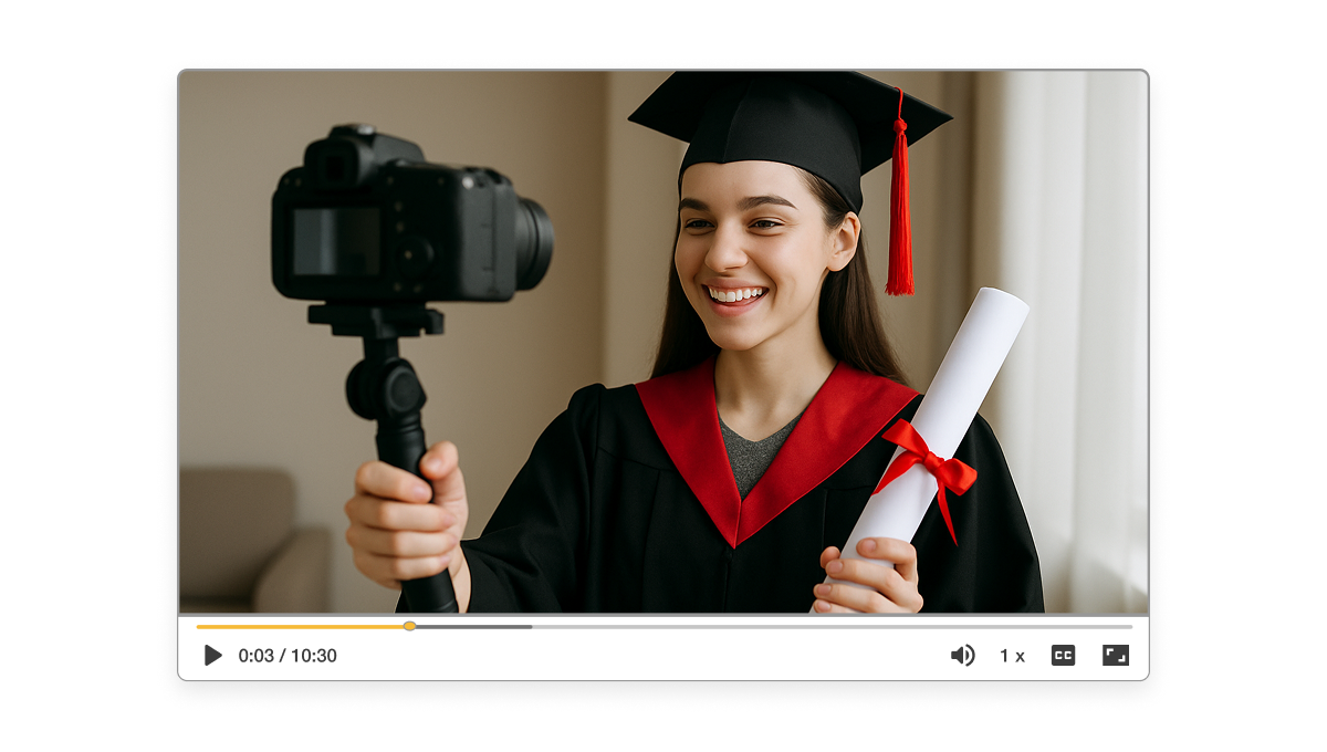 Capture graduation memories with Visla’s Graduation Video Creator to create beautiful graduation videos easily.
